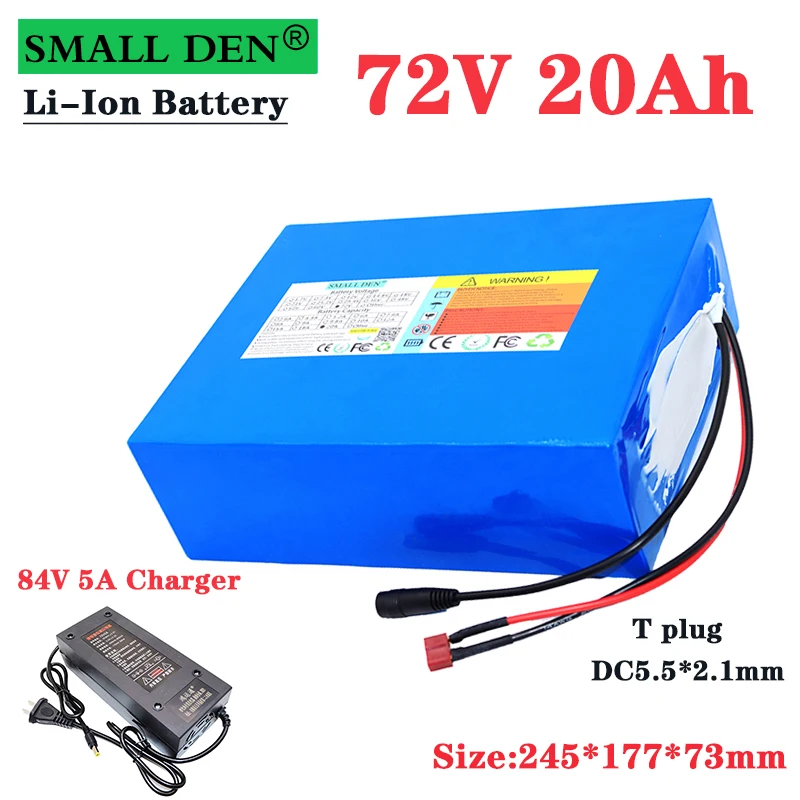 New 72V 20Ah 21700 lithium battery pack 20S4P 84V electric bicycle scooter motorcycle BMS 3000W high power + 5A charger | Электроника