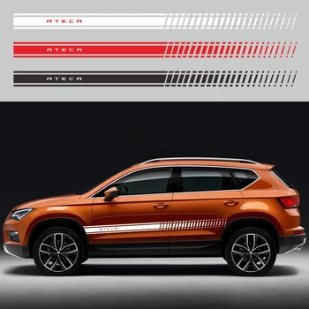 

2pcs Car Styling Side Skirt Sticker Racing Stripe Body Stickers for SEAT Ateca Car Accessory