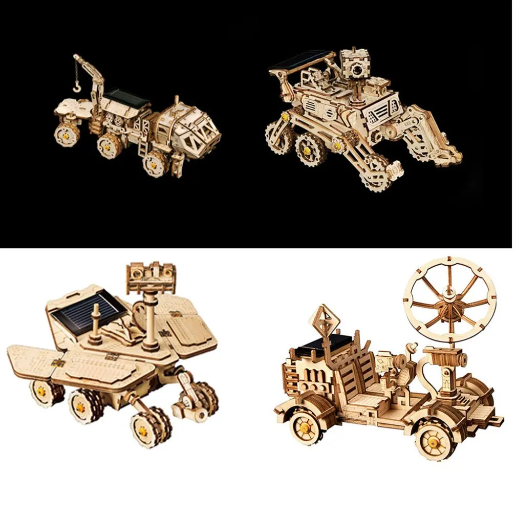 

Wooden Solar Power Supply Mechanical Model 3D Mobile Space Hunting Diy Creative Model Toy Gift Adult Children