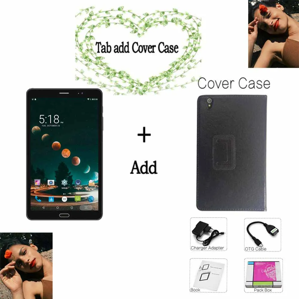 Tab Add Holster BDF планшет 8 дюймов 2.5D экран Android 7,0 планшетный ПК 4 ГБ/64 Гб 4G LTE телефон планшет две sim-карты 1920*1200 ips ПК планшет 7 8 9 10 - Комплект: Tab Add Holster