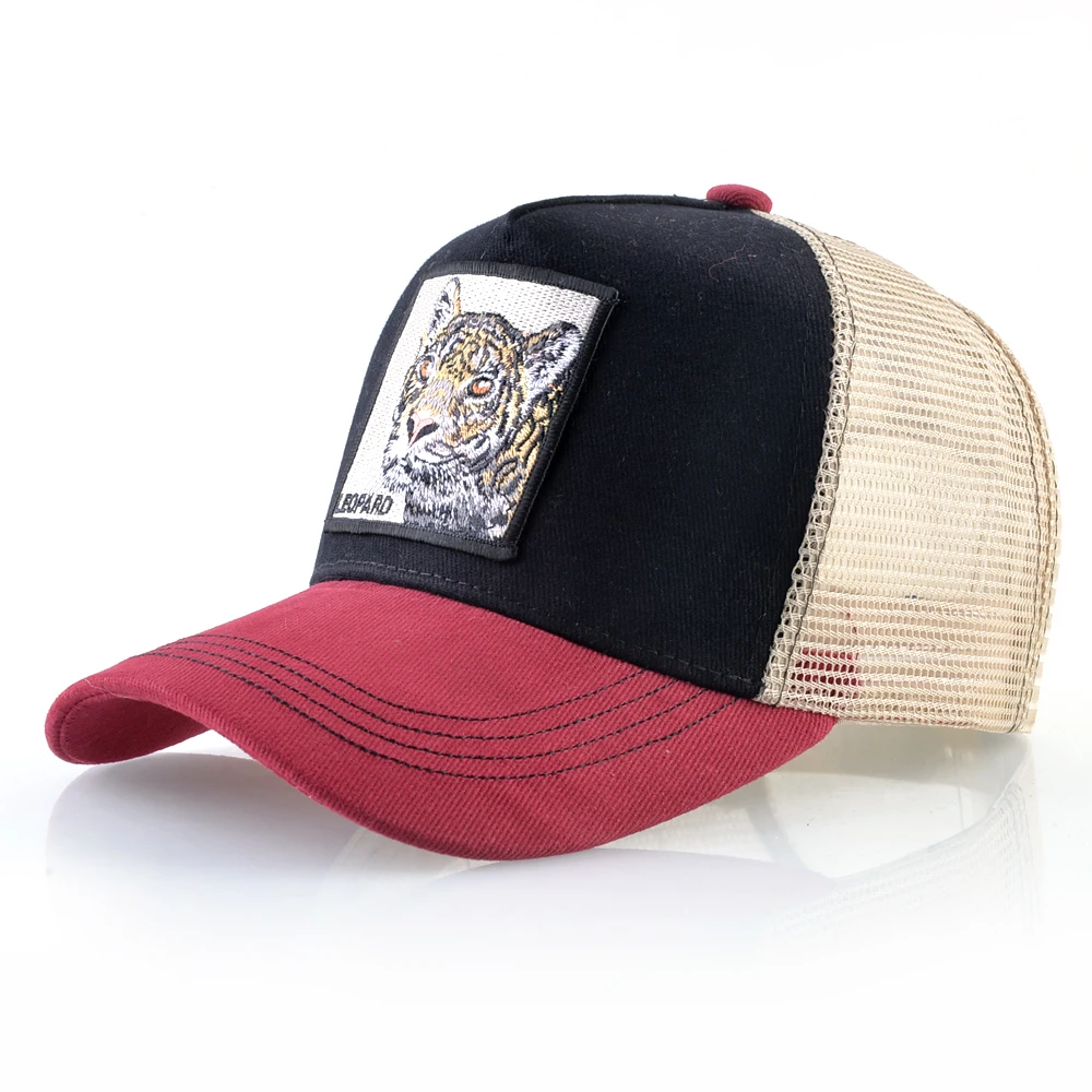 Animal Print Snapback Trucker Hat Front View