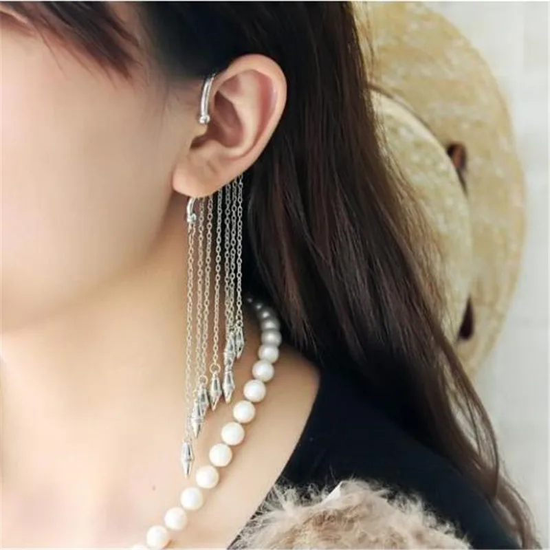 

Yang Liujia jewelry original European and American punk rock rivet warhead restoring ancient ways without ear pierced woman long