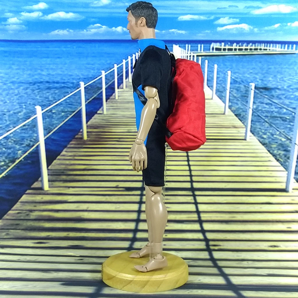 Red Travel Messenger Bag Decoration for 1/6 Soldiers Doll Dress Up Accessory Toy Gift