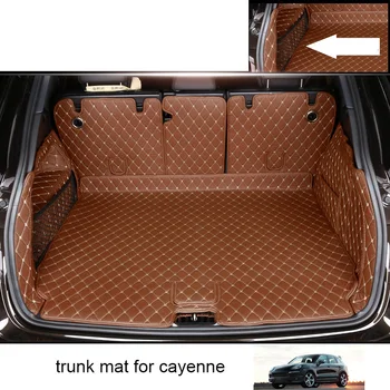 

Car trunk mats leather car cargo liner for porsche cayenne 2011- 2015 interior accessories 958 trunk mat cover carpet