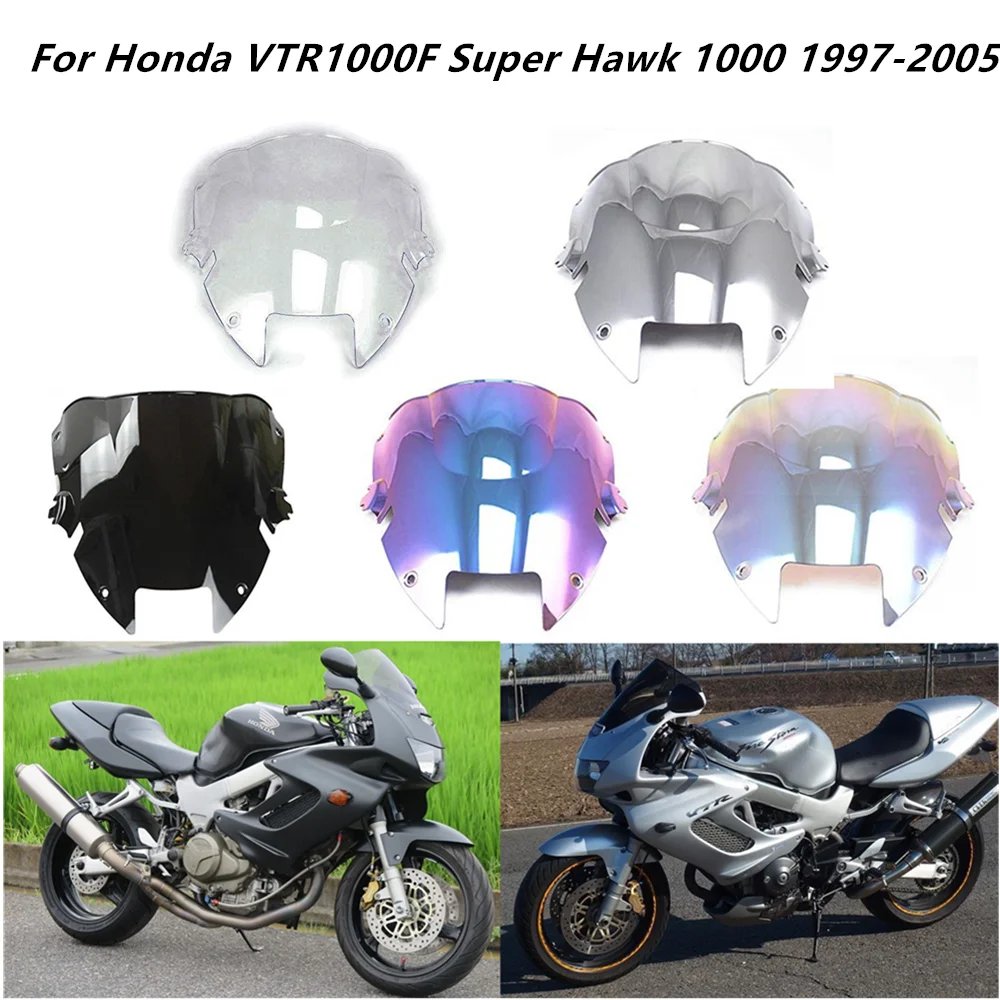 Лобовое стекло мотоцикла для Honda VTR1000F VTR 1000F 1997-2005 Double Bubble Shield ветровые дефлекторы воздушный поток