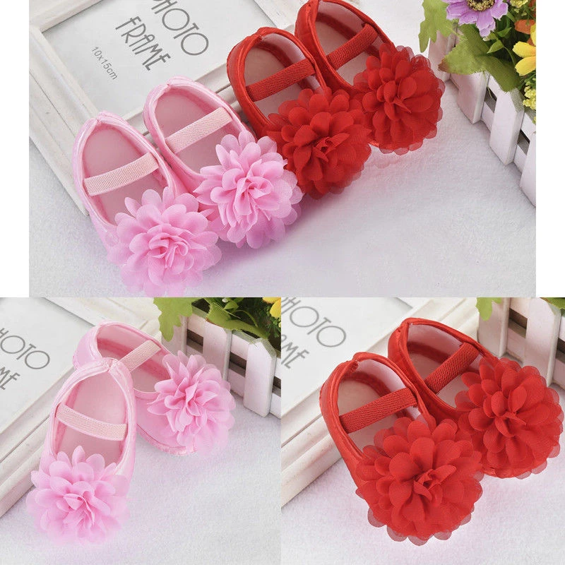 AA-zapatos de cuna para bebé niña, zapatos de cuna de princesa con flores 3D, informales, de Color sólido suela suave, antideslizantes, florales, para recién nacidos de 0 a 18M