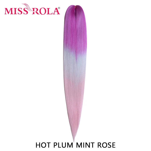 Miss Rola 22 Inch 60G Kanekalon Hair Synthetic Jumbo Braid Yaki Straight Hair Extension Pink Blonde Twist Braid Bulk Wholesale M#Red