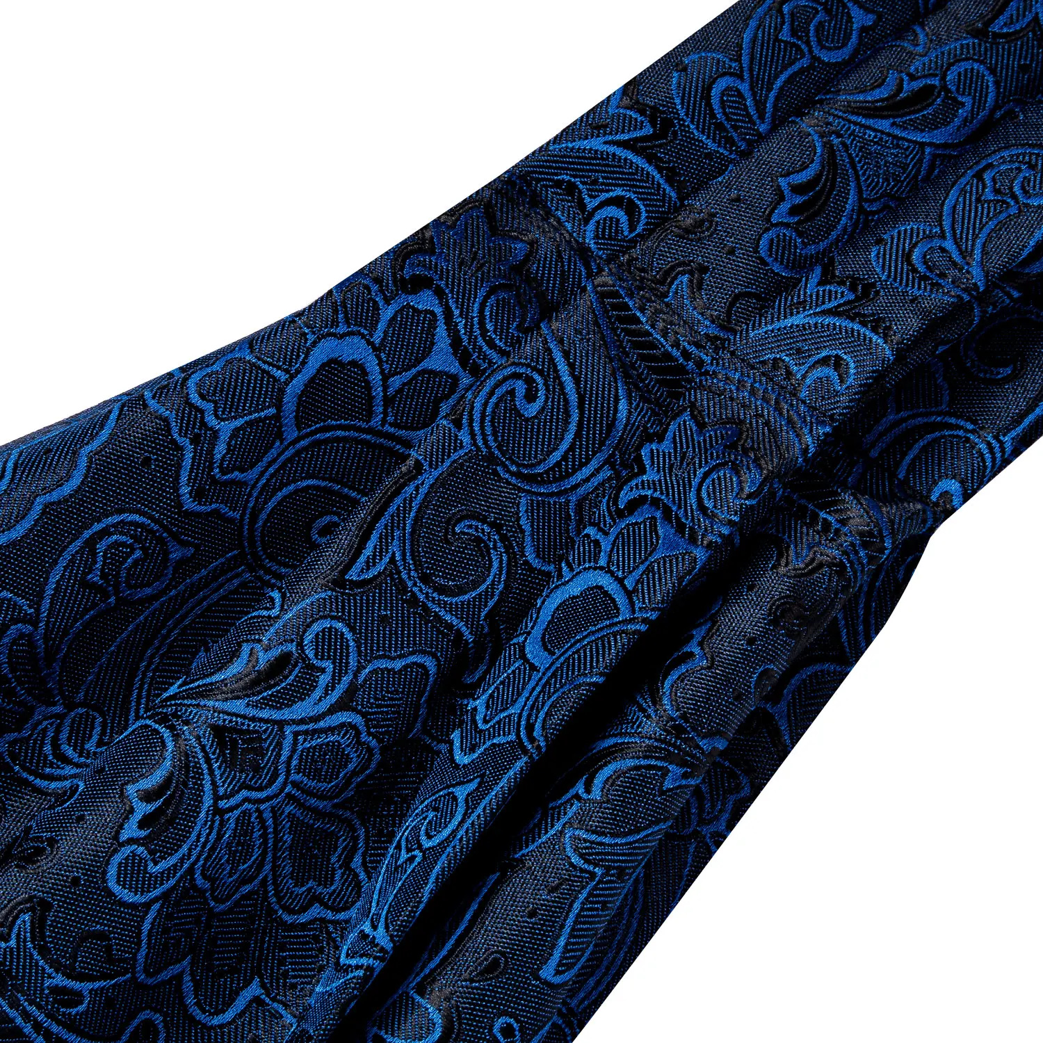 wang gravata de seda floral azul profundo cravat paisley conjunto lenço abotoaduras para festa de casamento dropshipping