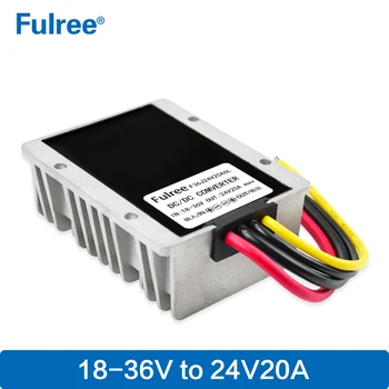 

Fulree 18-36V 24V to 24V 20A 480W DC DC Voltage Stablizer Transformer Regulator Waterproof Step-up Down converter