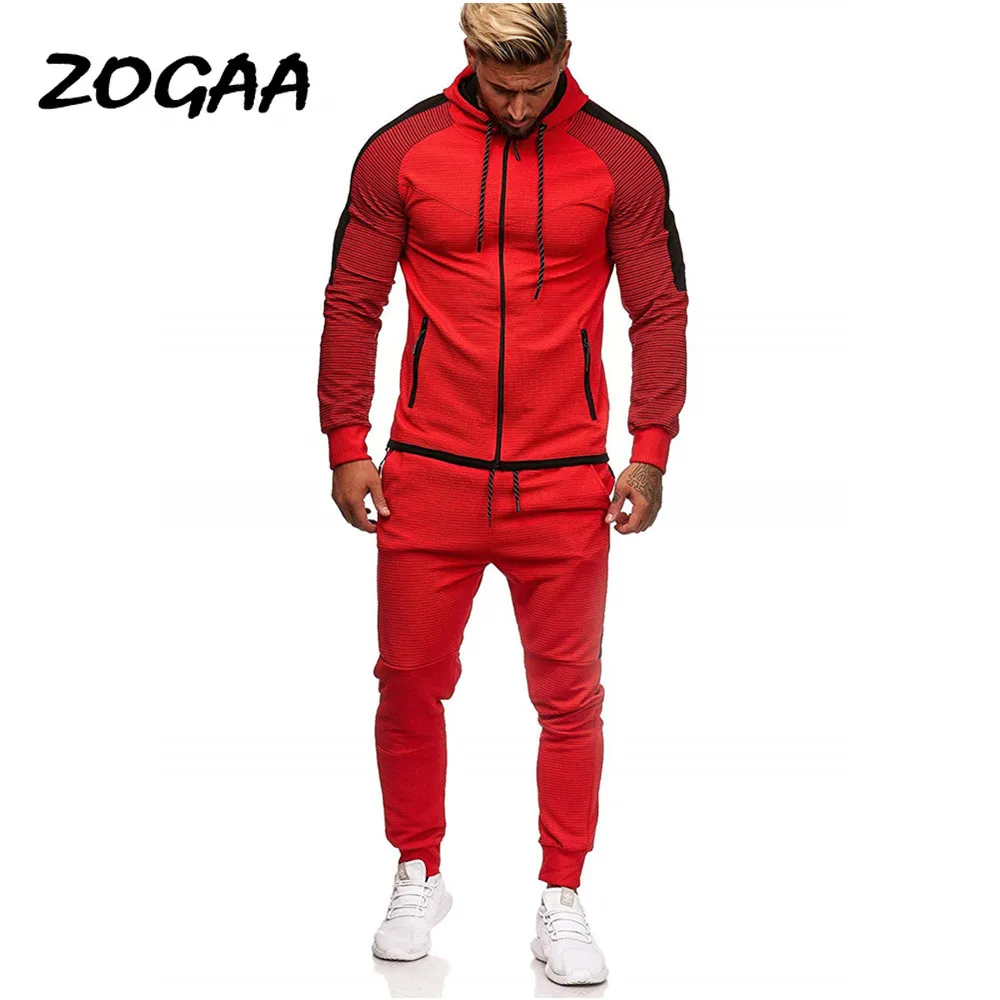 ZOGAA 2020 новый костюм для отдыха большой размер мужской полосатый спортивный