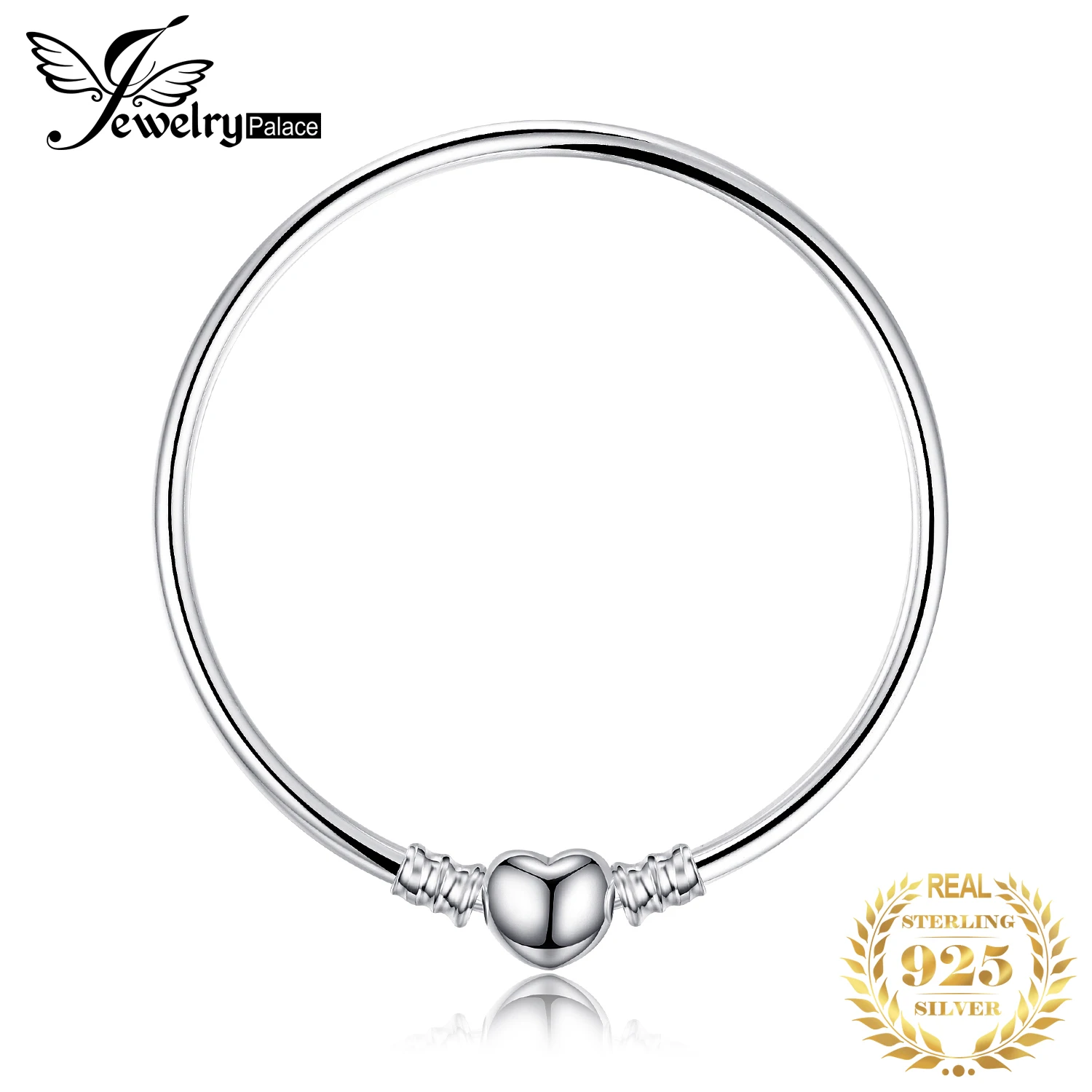 Günstige Jewelrypalace Original 925 Sterling Silber Kette Armreif Armbänder Für Frauen Liebe Herz Fit Perlen Charms silber 925 original DIY