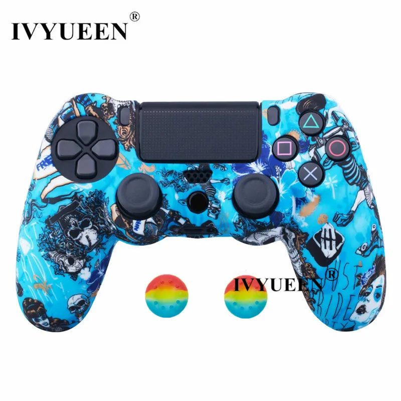 Witch IVYUEEN 44 цвета силиконовый Камуфляжный защитный чехол для sony Dualshock 4 PS4 DS4 Pro тонкий контроллер ручки джойстик колпачки - Цвет: Witch