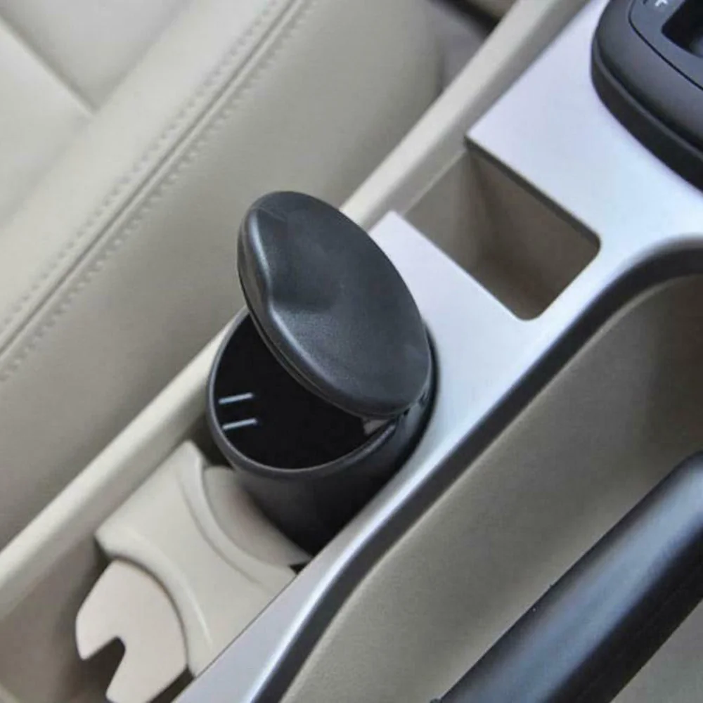 

10X7.5cm Black Resistive Fuel Car LED Ash Tray Holder Cigarette Smoke Remover 1x