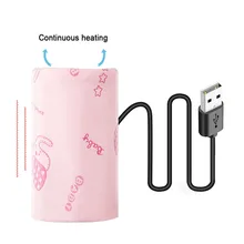 New USB Baby Bottle Warmer Portable Travel Milk Warmer Infant Feeding Food Heater Bottle Heated Cover Insulation Thermostat