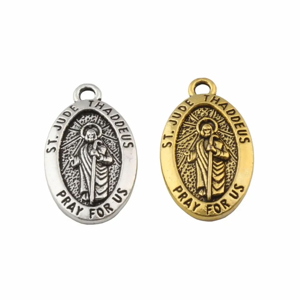 

50Pcs ST. JUDE THADDEUS Religion Charms Fit Bracelets Necklace Earrings 16x28.5mm A-285