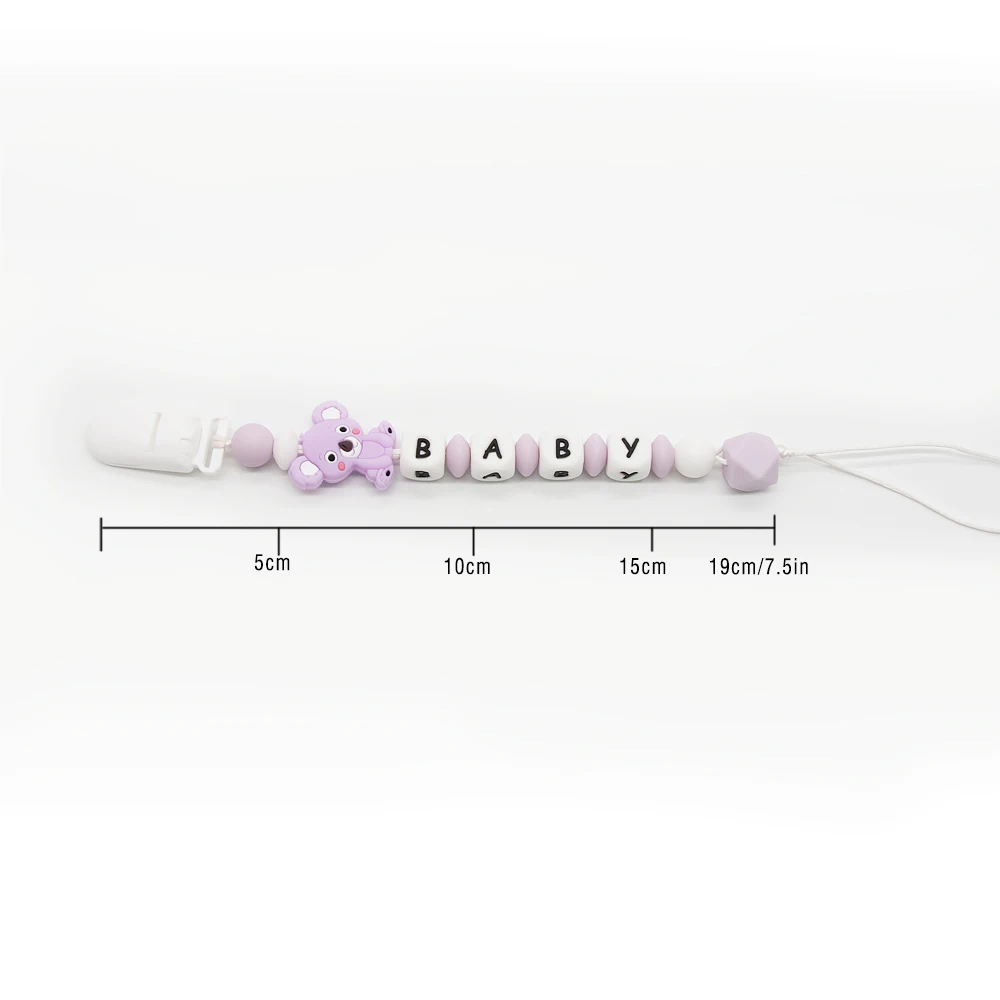 Cute-idea Baby Pacifier Clips Silicone Beads 1set Soother Chains Baby Teething Toys For Chew Food Grade Nursing Chains DIY
