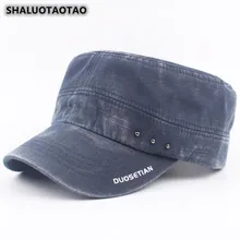 SHALUOTAOTAO осенние мужские Промытые винтажные армейские кепки регулируемый размер хлопок плоская кепка Snapback модная спортивная шапка для отдыха s Новинка