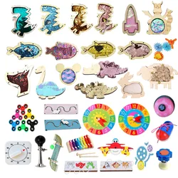 Bebê ocupado placa diy acessórios montessori brinquedos crianças chip de madeira habilidade jogo de treinamento puzzle inteligência desenvolvimento brinquedos do bebê