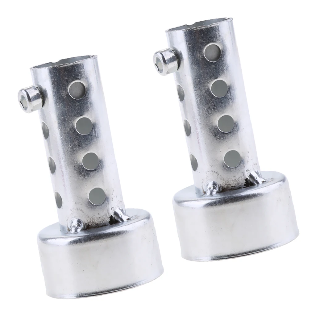 2 x Exhaust Muffler Round Removable Silencer 3 inch Metal Fit for Motorcycle Exhaust Pipes (Baffle O.D. 45mm)