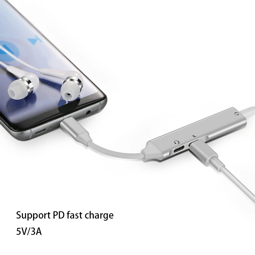 3 in 1 USB C to 3 5mm audio adapter USB Type C to 3 5mm USB C Headphone Jack Dongle and Charging Adapter for Macbook Laptop