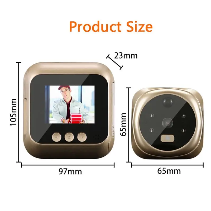 2.8 Inch Lcd Motion Detection 160 Degrees Peephole Viewer IR Night Door Peephole Camera Photo/Video Recording Digital Door Camer