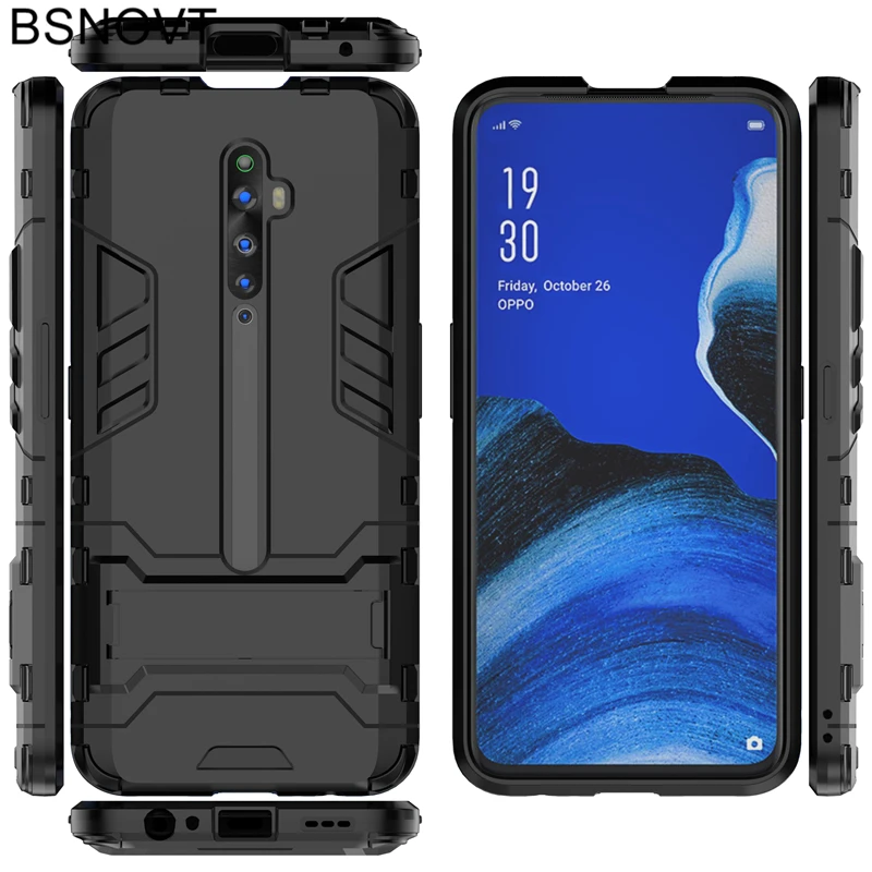 For OPPO Reno2 Z Case Phone Holder Hard PC Heavy Armor Shell Anti konck Phone Case 5