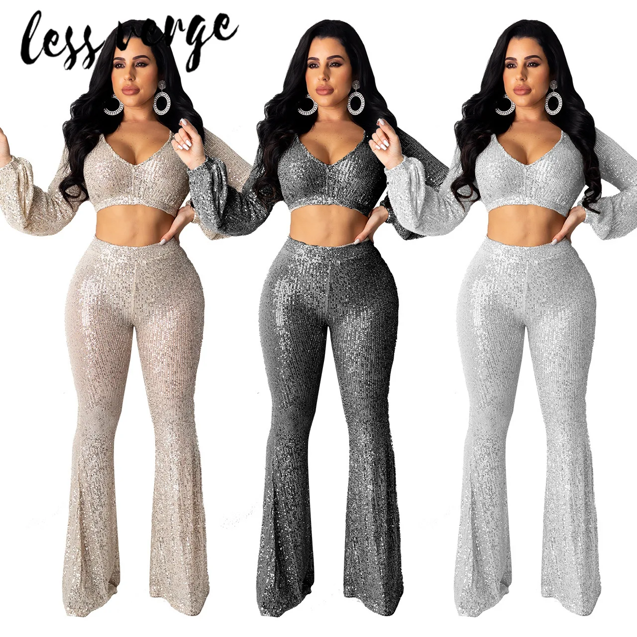 lessverge Sexy club party silver two 