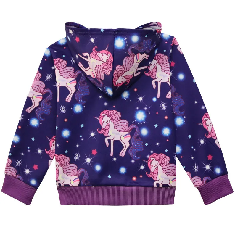 Kaufen Kinder Mädchen Kleidung Modis Kleinkind Mädchen Einhorn Hoodies Herbst Langarm Zipper jacke Lila Kinder Sweatshirt Winter Kleidung