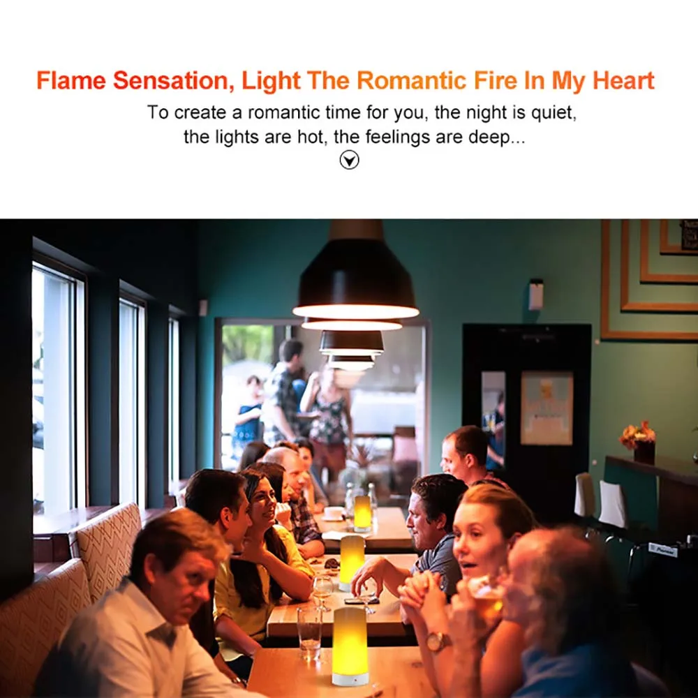 LED Flame Effect Lamp USB Portable Remote Control Night Light Emulation Fire Flickering Lamp Atmosphere Decoration Night Lights 5