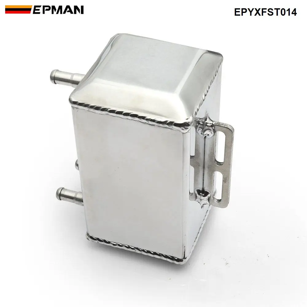 EPMAN алюминиевый квадратный автомобильный маслоуловитель для моторного масла, резервуар, комплект для дыхания EPYXFST014 - Цвет: Серебристый