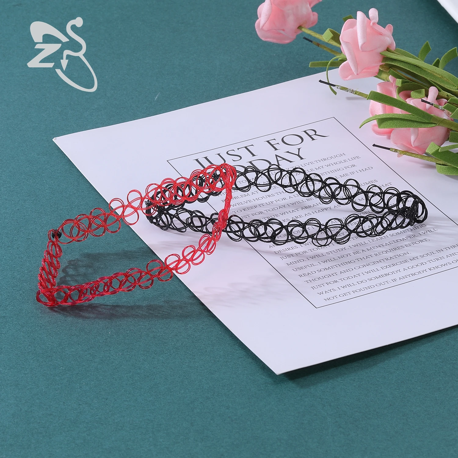 WANGENPING 3 tatuaggi elastici, catena elastica con ciondolo, catena vintage di colore nero, collana con ciondolo a forma di stella, per donne, ragazze, bambini, adolescenti, femminili, Eine Größe