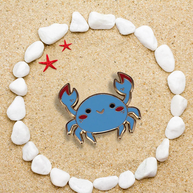 Details about   Crab Cute Happy Pin Broach Button #LCPS 