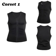 Мужской корсет жилет с эффектом сауны Талии Тренажер для похудения корсет для тела молния Топ Мужской шейпер Для Похудения Талии Тренажер Корректирующее белье