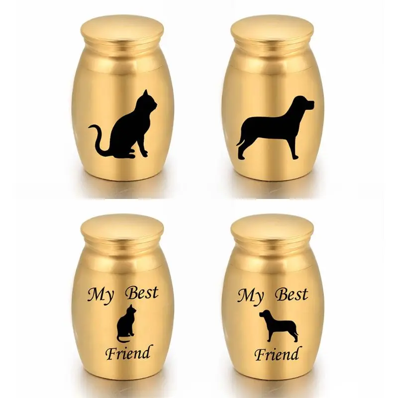 Urna de cenizas para cremación de mascotas, ataúd de recuerdo conmemorativo de Metal, caja de lugar de descanso para perros y gatos Q39B