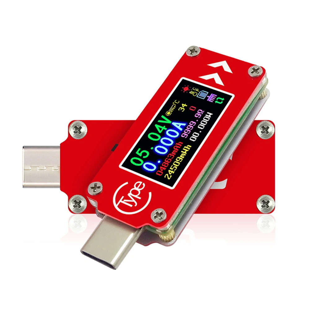 TC64 тип-c цветной ЖК-дисплей USB Вольтметр Амперметр Напряжение измеритель тока мультиметр Зарядка батареи Usb Тестер