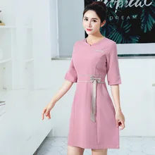 Косметолога медицинский комбинезон Больница униформа медсестры рукав семь четверти женское платье аптека спа Рабочая одежда