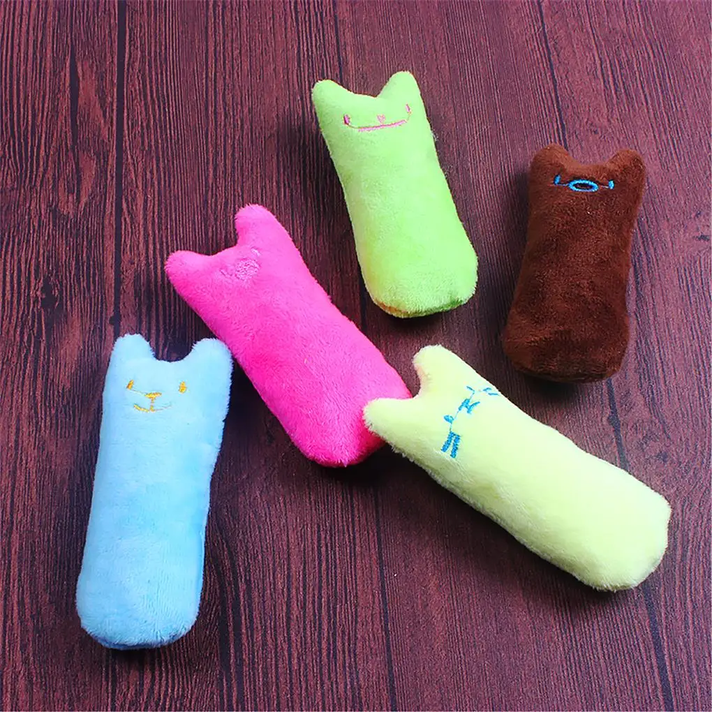 Pet Cute Teeth Grinding Toys Scratch Little Finger Pillow Crazy Pet Chewing Toy Funny Interactive Plush Cat Toy
