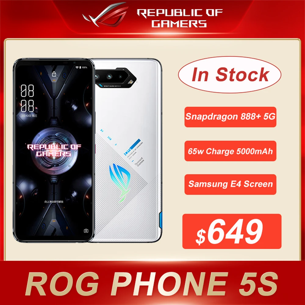 Смартфон ASUS ROG с глобальной прошивкой Оригинальный игровой смартфон 18 ГБ 512 Snapdragon