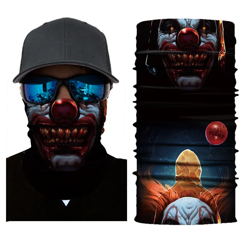 3D бесшовный Балаклава волшебный шарф маска для лица и шеи призрак Джокер Скелет бандана щит повязка на голову банданы мужские велосипед