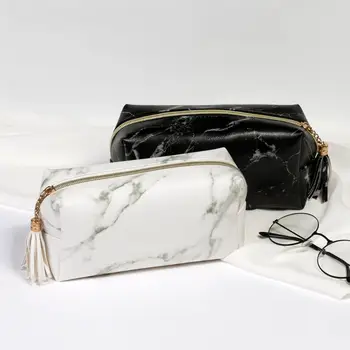 

3 Pcs/ Set PVC Cosmetic Bag Portable Travel Makeup Bags Marbling Printing Toiletry Pouch