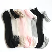 6 пар/упак. женские мягкие шелковые хлопковые носки WS0003