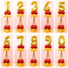 32 дюймов фольгированный шар с цифрами с днем рождения, шар с подставкой, палочка, украшение для вечеринки на день рождения, аксессуары для детей и взрослых, арка