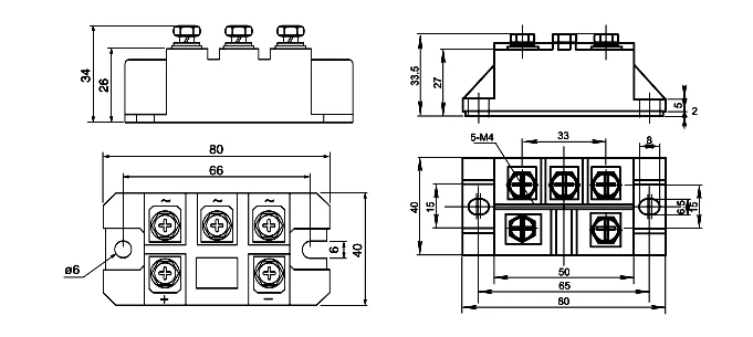 MDS 150A 1600V Three-phase Diode Rectifier Bridge Module Board MDS150A T8WE diode bridge rectifier