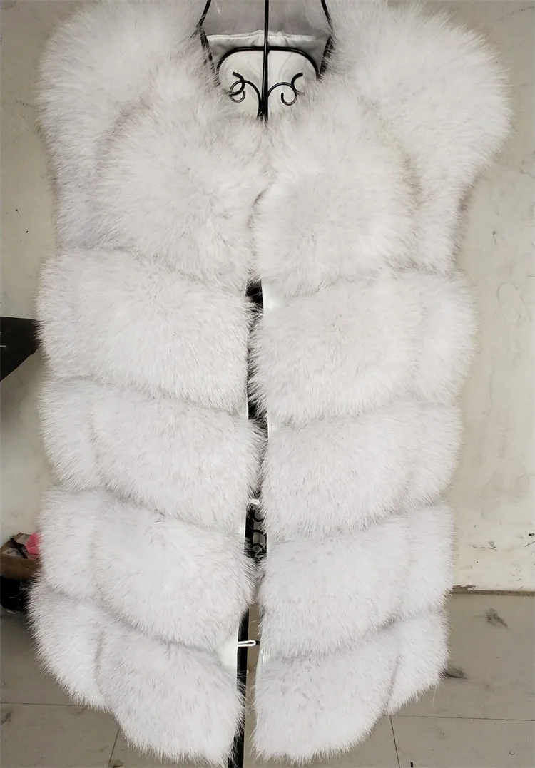 blue fox BEIZIRU натуральный мех лисы жилет короткий теплый зимний натуральный женский толстый жилет настоящая Серебряная лиса высокого качества жилет HZ06 - Цвет: blue fox