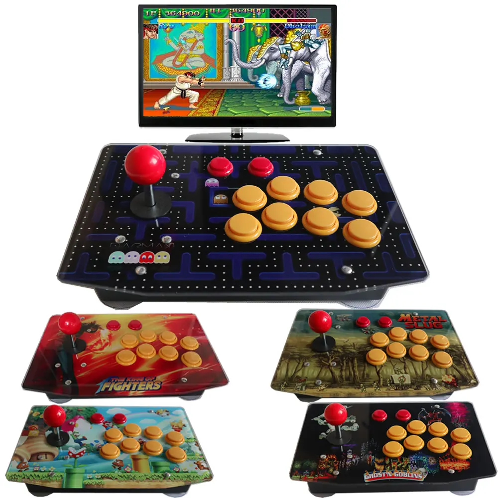 

Fully Customized PC USB 10 Buttons Arcade Joystick Wired Games Controller Acrylic Artwork Panel