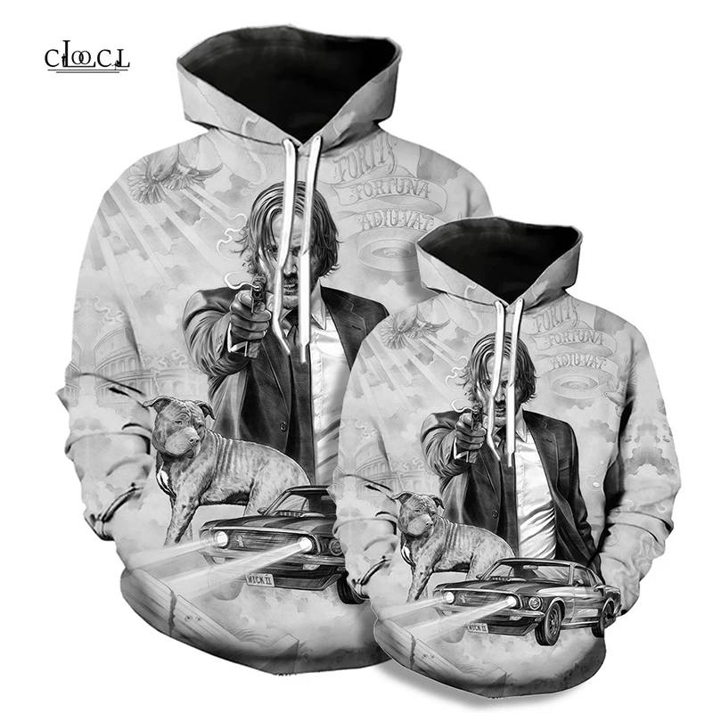 

New Hoodies John Wick Chapter 3 Design Pattern 3D Printing Fashion Men Women Hoodie Harajuku Sweatshirts Tops Streetwear Hoody