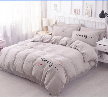 

Solid color reactive printing king queen full twin Single size -bed linen bedding set bedclothes duvet cover sheet pillowcases -