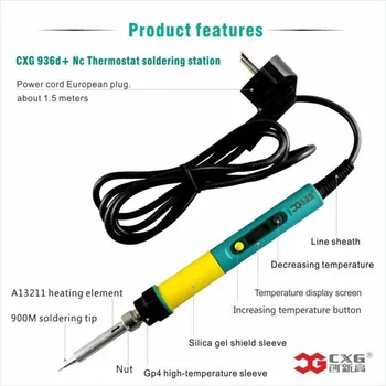 

Newest Iron Gun CXG 936d+ 100W 963d 60W EU/US Plug 220V High Precision LCD Adjust Temperature Digit 100w New XI
