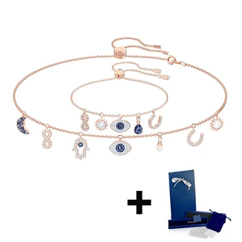 

Original SYMBOLIC Series DIY Demon Eye Hassam Hand DIY Bracelet Necklace Set Woman Jewelry Gift Ball Party Jewelry Free Shipping