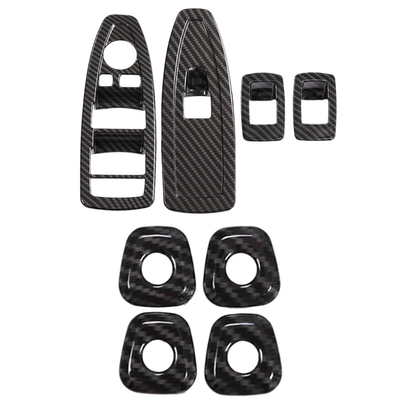 

8 Pcs Carbon Fiber Style for Bmw X1 F48 2016-2018 Accessories for Bmw X2 F47,4 Pcs Window Lift Switch Frame & 4 Pcs Abs Plastic